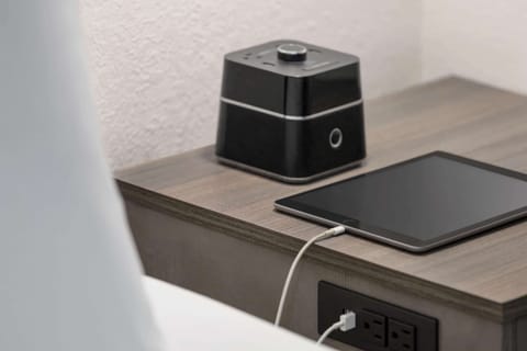 Premium bedding, desk, blackout drapes, iron/ironing board