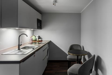Apartment, 1 Bedroom | Private kitchen | Mini-fridge, microwave, stovetop, coffee/tea maker