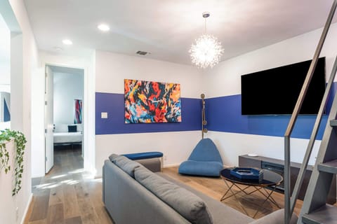 Downstairs TV Lounge with Queen Fold Out Sofa Bed