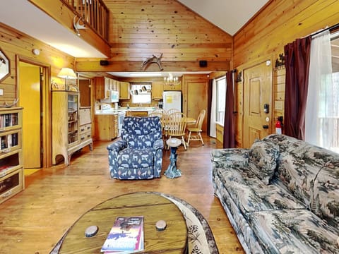 Cabin, Multiple Beds, Fireplace | Living area | TV, fireplace