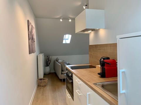 Deluxe Penthouse, 1 King Bed | Private kitchen | Full-size fridge, microwave, stovetop, espresso maker