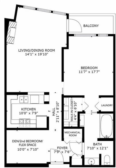 Please note that the 2nd bedroom has no door.  Located on the left of the entry.