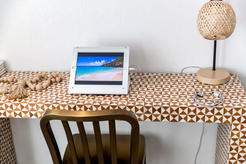 Living room workspace with ipad