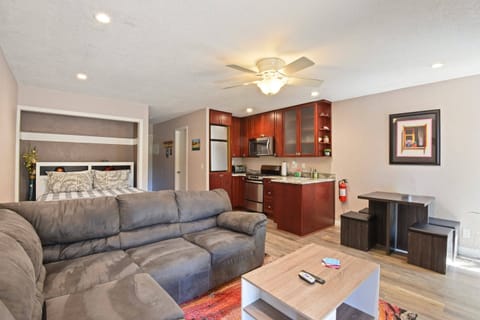 Studio Suite, 1 Queen Bed, Patio, Mountain View (Kings Run Retreat) | Living area | 42-inch flat-screen TV with digital channels, fireplace