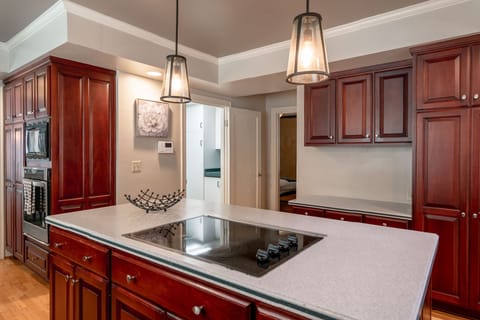 Kitchen island with electric stove top