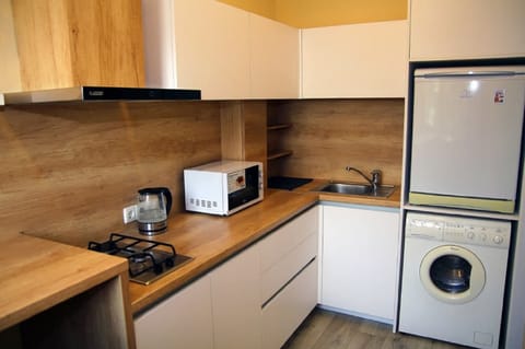 City Apartment | Private kitchen | Mini-fridge, microwave, stovetop, electric kettle