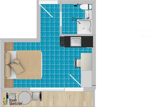 The floor plan of the accommodation