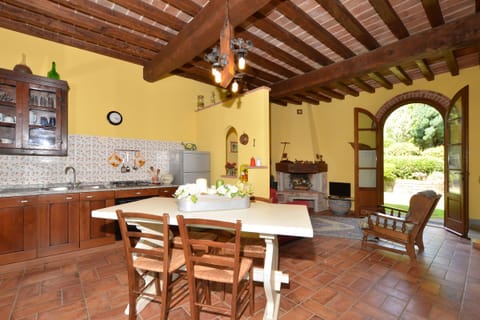 The living- dining room in one of the units