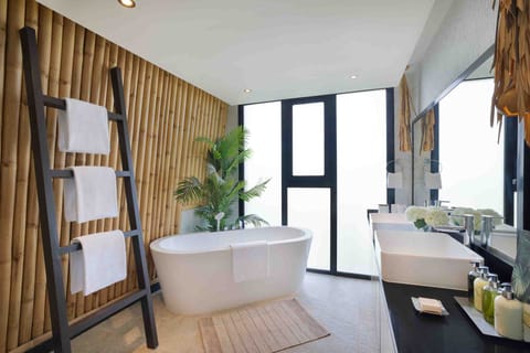 Eco-friendly toiletries, hair dryer, bathrobes, slippers