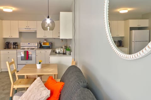 Seating for two, can expand easily for a family. 