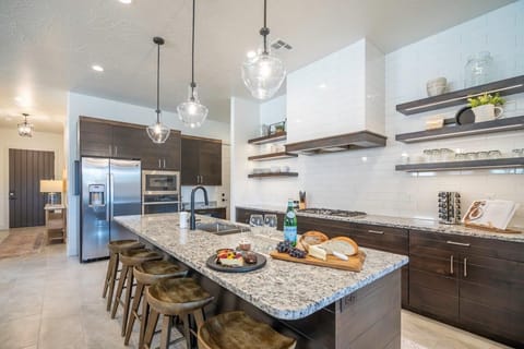 Incredible kitchen with oversized island with seating for 5