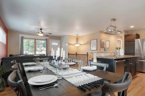 With the kitchen and dining area open to the living room, it's easy to chat with friends and family while you cook and dine.