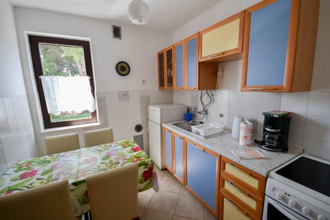 Fridge, oven, stovetop, coffee/tea maker