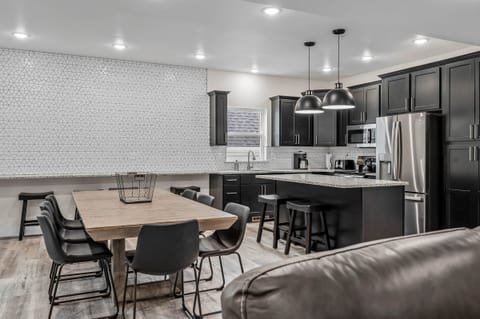 Kitchen area on main level with table to seat 8.