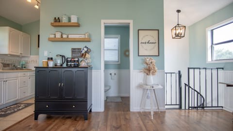 Coffee bar and stairs