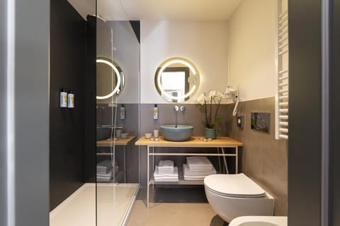 Deluxe Double or Twin Room | Bathroom | Shower, rainfall showerhead, hair dryer, towels