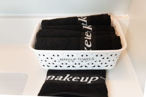 We use make up towels for you to use