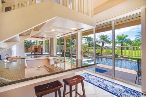 Downstairs Bar Area with Pool Access