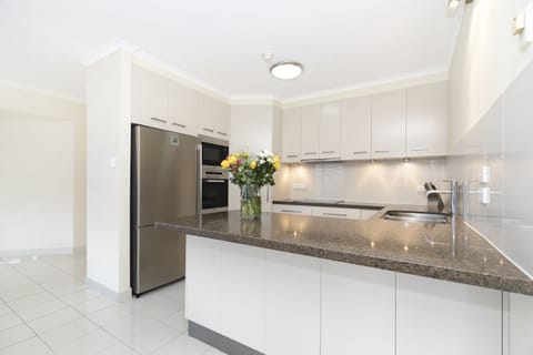 Apartment, 2 Bedrooms, Balcony | Private kitchen | Full-size fridge, microwave, oven, stovetop