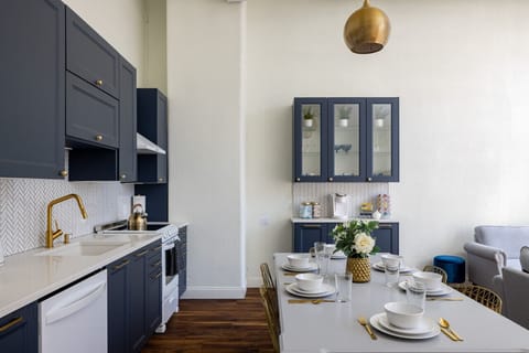 modern fully stocked kitchen