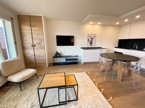 Deluxe Apartment | Living area | 30-inch flat-screen TV with cable channels, TV