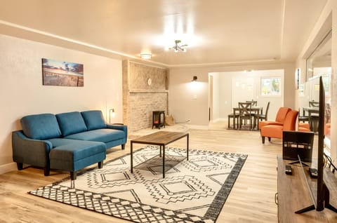 Living room with bay view