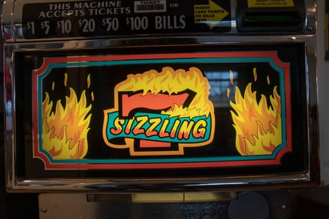 One-Arm Bandit in card room.