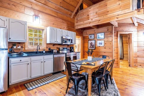 Walk in to an open kitchen and living area