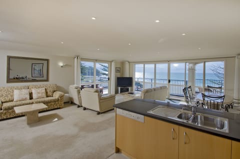 Penthouse, 2 Bedrooms, Ocean View | Living area | TV, DVD player