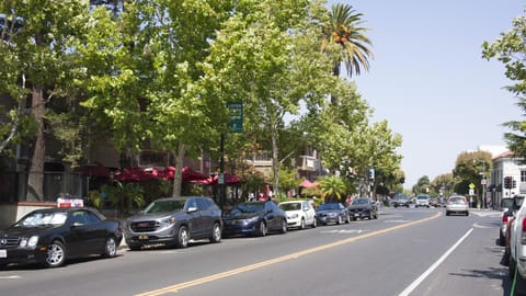 400foot walk to North Santa Cruz Avenue, including Willow Street Pizza-