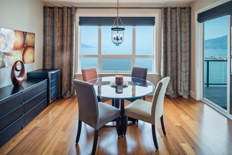 Dining area opens to deck