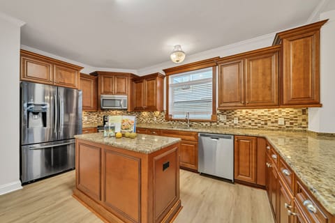 Fully Furnished Kitchen with Stainless Steel Appliances