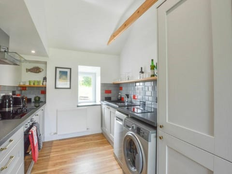 Laundry Room, Cabinetry, Kitchen Appliance, Countertop, Kitchen, Kitchen Stove, Lighting, Clothes Dryer, Wood, Home Appliance