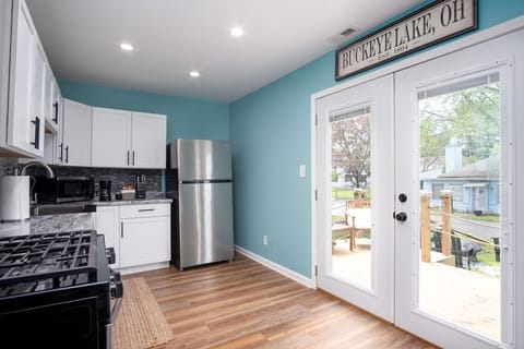 Full kitchen stocked and ready to go! Includes refrigerator, freezer, range, microwave and coffee maker