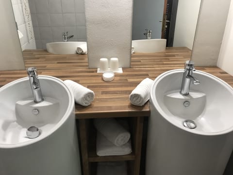 Standard Double or Twin Room | Bathroom | Shower, hair dryer, towels