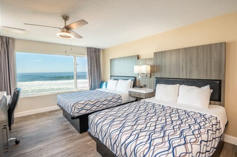 Standard Room, 2 Queen Beds, Oceanfront | Free WiFi, bed sheets