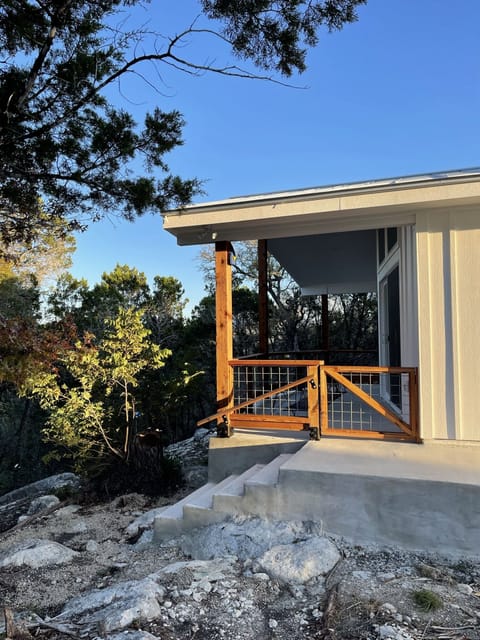 Porch looking into our wooden canyon