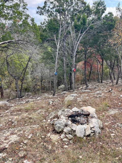 Rustic Fire pit looking out into the canyon