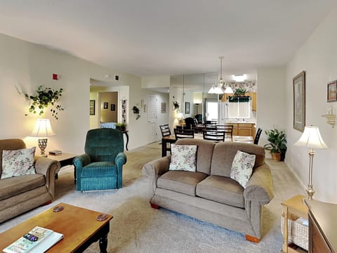 Condo, Multiple Beds, Balcony (324 - No Pets Allowed) | Living area | Fireplace