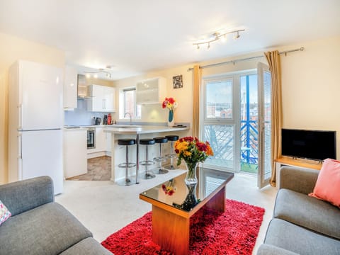 Open plan living space | Marina View Apartment, Swansea Marina