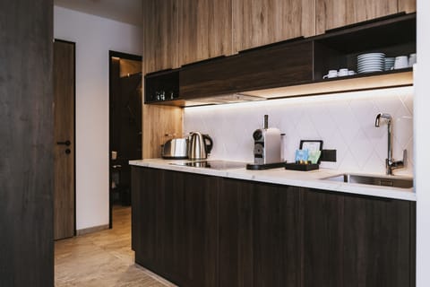 Panorama Suite with private Sauna | Private kitchen | Espresso maker, coffee/tea maker, electric kettle