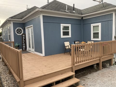 Enjoy your morning coffee on the back deck.