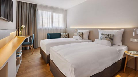 Hypo-allergenic bedding, desk, laptop workspace, soundproofing