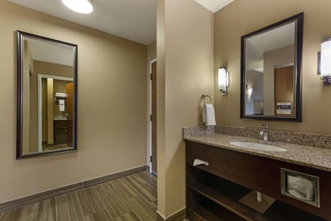 Deluxe Room, 1 King Bed, Non Smoking, Refrigerator & Microwave | Bathroom | Free toiletries, hair dryer, towels