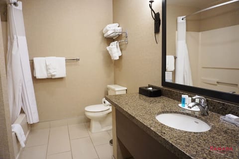 Business Room, 2 Queen Beds, Non Smoking | Bathroom | Combined shower/tub, free toiletries, hair dryer, towels