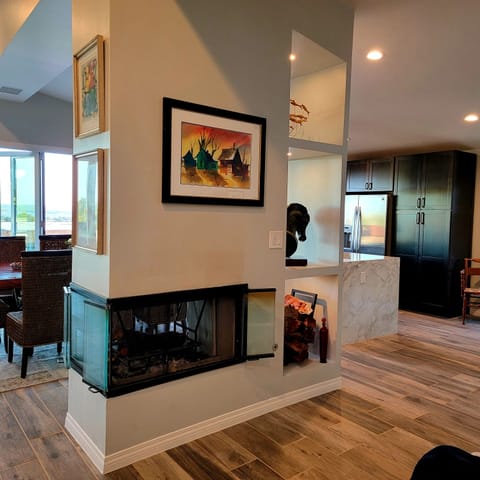 Island gas starter wood fireplace