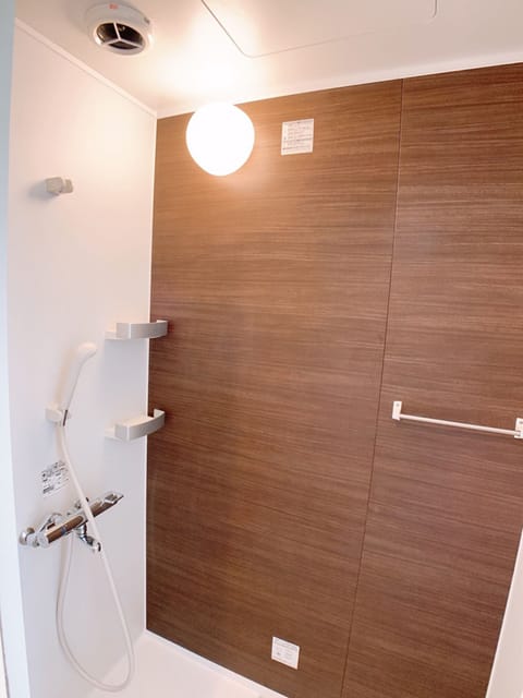 Double Room with 2 Double Beds, Non Smoking (203)(SofaBed is available on advance request) | Bathroom | Shower, free toiletries, hair dryer, slippers