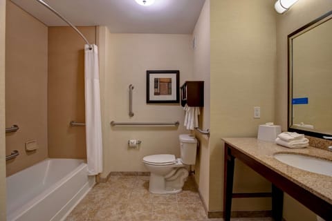 Room, 2 Queen Beds, Accessible, Non Smoking | Bathroom | Hair dryer, towels