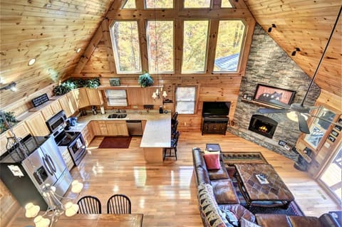 View from the loft into the lower floor