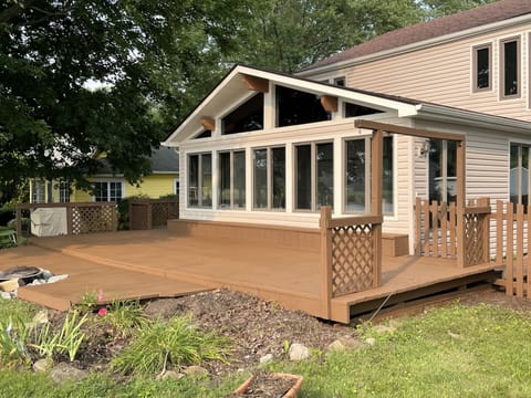 Large deck overlooking the lake (deck furniture is provided just not shown)